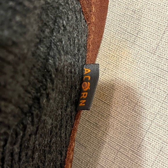 Acorn Slouch Boot Slipper in Charcoal Ragg Wool and Suede, size 9-10 - Picture 6 of 8